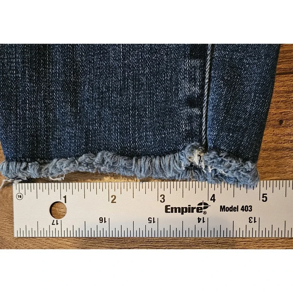 1. STATE SKINNY‎ HIGH RISE Med. Wash Distress Raw Hems Skinny Jeans Sz 29